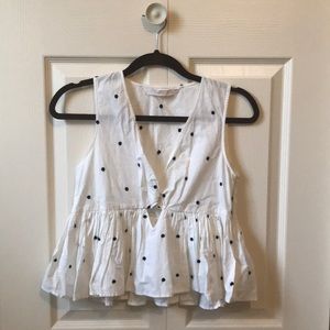 Zara white cropped blouse